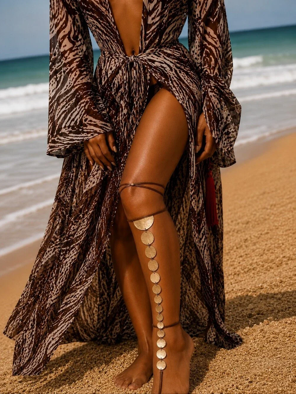 💋GOLD DISC LEG CHAIN -  STATEMENT FOOT JEWELRY!!!